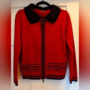 Vintage 80's Zip Cardigan Jacket - M